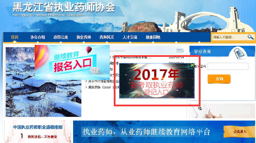 2017年黑龍江省新考取執(zhí)業(yè)藥師登記入口.png