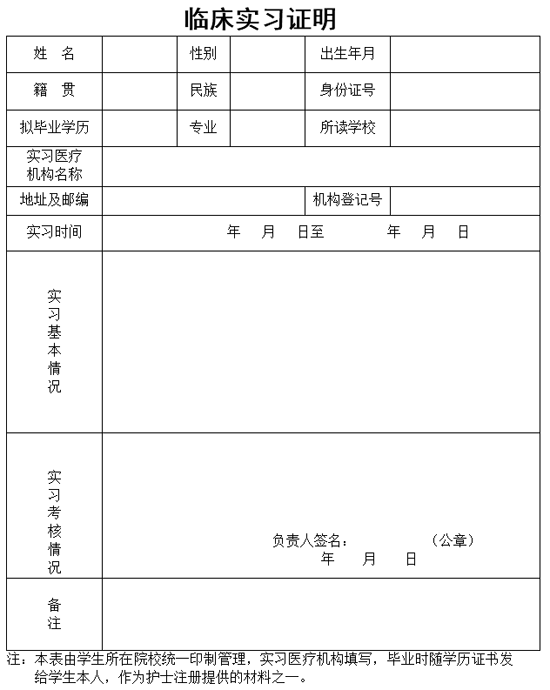 2018年護(hù)士執(zhí)業(yè)注冊醫(yī)療機(jī)構(gòu)臨床實(shí)習(xí)的有效證明樣本.png