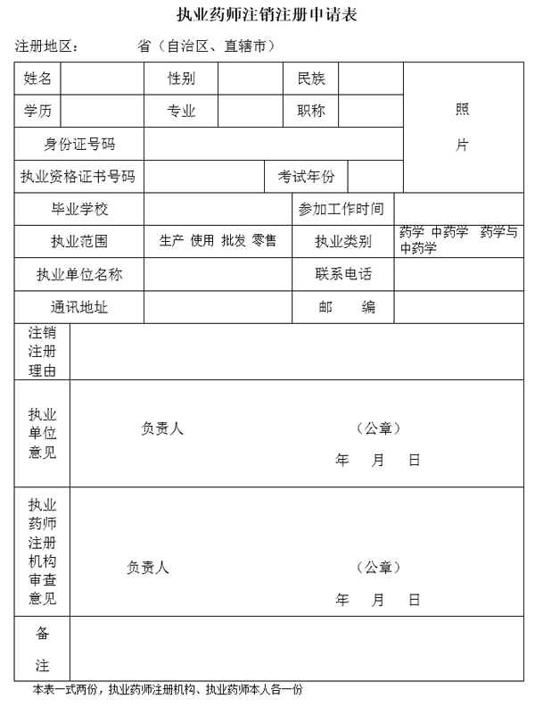 河南執業藥師注銷注冊申請表樣本.png